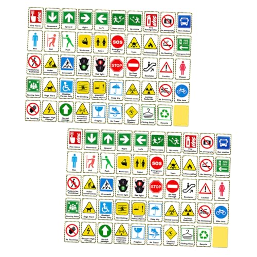 WEKAMOS 2 Satz Lernkarten Verkehrsschilder Frühförderung Straßensicherheit Flashcards Bunte Langlebige Erkennungskarten für Zuhause und Unterwegs von WEKAMOS