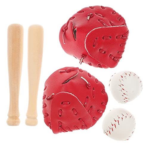 WEKAMOS 2 Sets Baseballschläger Handschuh Fäustlinge Außen Sport Mini Halloween Miniaturen Mini Baseballschläger Sportbälle Stoff WEKAMOS 2 Sets Baseballschläger Handschuh Fäustlinge Außen Sport Mini Halloween Miniaturen Mini Baseballschläger Sportbälle Stoff von WEKAMOS