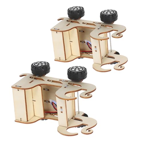 WEKAMOS 2 Stück DIY Holzauto Modell mit Präzisem Sprachaktiviertem Sensor Wissenschaftliches Lernspielzeug für Experimente und Praktische Technikentdeckung von WEKAMOS