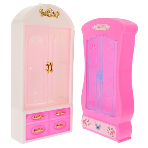 WEKAMOS 2 Stück Garderobe Miniatur winzig Mini-Kleiderschrank-Modell Mini-Sachen Mini-Zimmerspielzeug Mini Möbelmodelle Mini House Accessory Plastik Rosa WEKAMOS 2 Stück Garderobe Miniatur winzig Mini-Kleiderschrank-Modell Mini-Sachen Mini-Zimmerspielzeug Mini Möbelmodelle Mini House Accessory Plastik Rosa von WEKAMOS