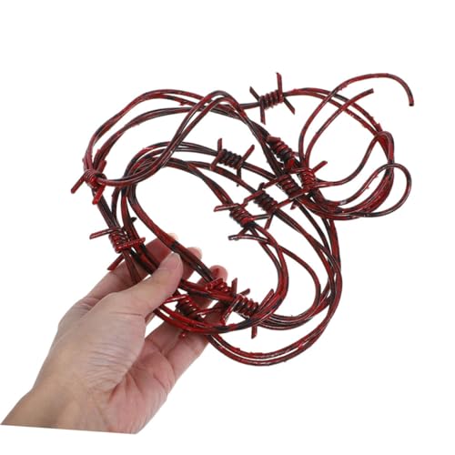 WEKAMOS 2 Stück Halloween Dekoration Stacheldraht Deko mit Dorn Design Wiederverwendbare Fake Barbed Wire Ketten für Spukhaus und Party Einfache Montage als Halloween Party Favor von WEKAMOS
