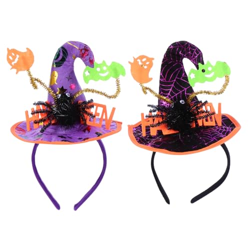 WEKAMOS 2 Stück Halloween Haarreif mit Spinnen und Hexenhut Dekorativer Haarschmuck für Halloween Party Karneval und Kostüm Festlicher Kopfschmuck für Damen und Mädchen WEKAMOS 2 Stück Halloween Haarreif mit Spinnen und Hexenhut Dekorativer Haarschmuck für Halloween Party Karneval und Kostüm Festlicher Kopfschmuck für Damen und Mädchen von WEKAMOS