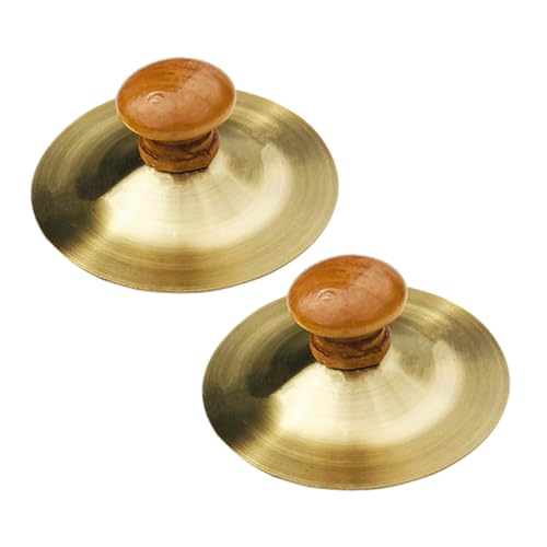WEKAMOS 2 Stück Handbecken mit Holzgriff Langlebige Finger Cymbals Klarer für Rhythmusförderung Geeignet für Tanz Party und Frühe Musikerziehung WEKAMOS 2 Stück Handbecken mit Holzgriff Langlebige Finger Cymbals Klarer für Rhythmusförderung Geeignet für Tanz Party und Frühe Musikerziehung von WEKAMOS