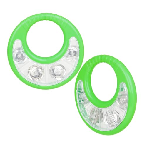 WEKAMOS 2 Stück Handheld Tambourine Percussion Instrument Trommel Abs Grün Ergonomisch rutschfest und Fördert Musikalische Entwicklung von WEKAMOS