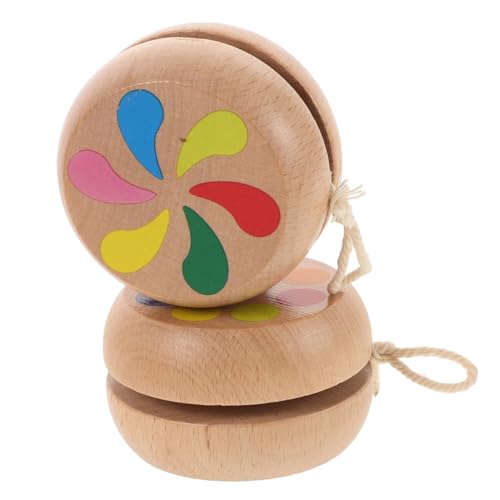 WEKAMOS 2 Stück Holz Yoyo Kleines Handliches Holzspielzeug mit Verstellbarer Schnur Reaktionsschneller Anfänger Yoyo als Partygeschenk für Mädchen und Jungen von WEKAMOS