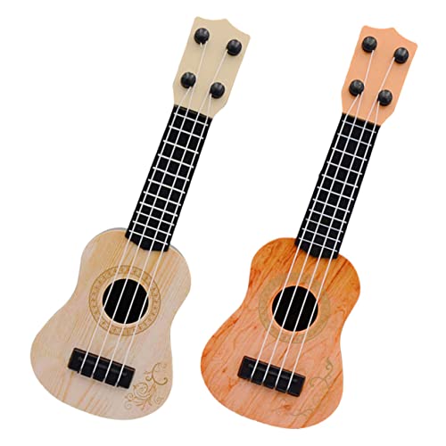 WEKAMOS 2 Stück Kinderspielzeug Ukulele Mini Simulation Gitarre für Frühe Musikalische Bildung Lernspielzeug für Kreatives Instrument für Jungen und Mädchen Geschenkidee für Geburtstage von WEKAMOS