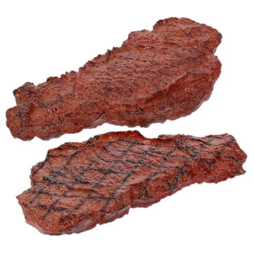 WEKAMOS 2 Stück Künstliche Steakmodelle Teilig Realistische Langlebige Kochspielzeug Deko für Restaurant Supermarkt für Fotografie Täuschend Echte Steak Requisiten WEKAMOS 2 Stück Künstliche Steakmodelle Teilig Realistische Langlebige Kochspielzeug Deko für Restaurant Supermarkt für Fotografie Täuschend Echte Steak Requisiten von WEKAMOS