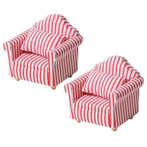 WEKAMOS 2 Stück Maßstab Detailreiche Miniatur Couch für Kreative Puppenhaus Dekoration von WEKAMOS