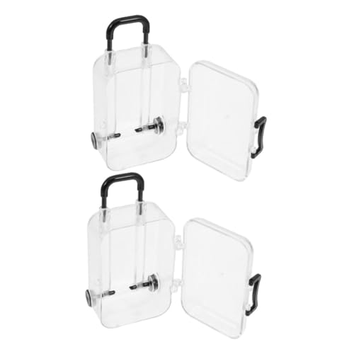 WEKAMOS 2 Stück Mini -Kleidung Aufbewahrungsbox Mini-Koffer Mini-gepäck-partygeschenk Mini-puppenhaus-zubehör Minikoffer Für Puppen Mini-tragekoffer Plastik Transparent WEKAMOS 2 Stück Mini -Kleidung Aufbewahrungsbox Mini-Koffer Mini-gepäck-partygeschenk Mini-puppenhaus-zubehör Minikoffer Für Puppen Mini-tragekoffer Plastik Transparent von WEKAMOS