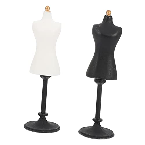 WEKAMOS 2 Stück Mini-Mannequin-ständer Miniatur-schaufensterpuppe Form Puppenkleidermodell Puppenunterstützungsstand Klein Puppe Mannequin-Modell Puppenkleid Schaufensterpuppenständer Harz von WEKAMOS