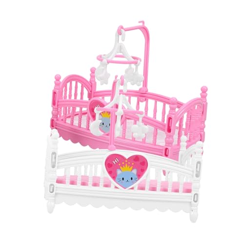 WEKAMOS 2 Stück Mini-Möbel Miniatur-Krippenmodell Mini- -Ornament-Miniaturen Miniatur-Puppenkrippe Szene puppenmöbel puppenhaus Schlafzimmer Mini-Hausbett Mini-Modell Abs von WEKAMOS