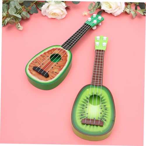 WEKAMOS 2 Stück Mini Ukulele Obstform Teiliges Musikinstrument Früherziehung Wassermelone Kiwi Kunststoff Pädagogisch Sicher Kreativ von WEKAMOS