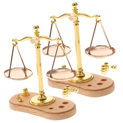 WEKAMOS 2 Stück Mini-Waage kinderzimmerdeko Room Decoration kinderspielzeug dekoring für winzig Miniatur-Balance- pädagogisches Zinklegierung Golden von WEKAMOS