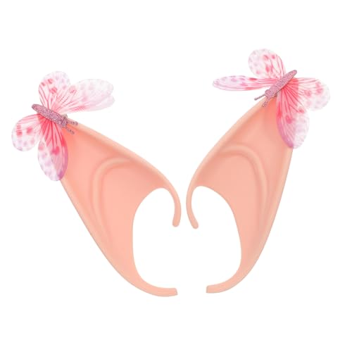 WEKAMOS 2 Stück Pinke Schmetterling Elfenohren Cosplay Accessoire Langlebig und Flexibel für Halloween Kostümparty Bühnenauftritt und Maskerade von WEKAMOS