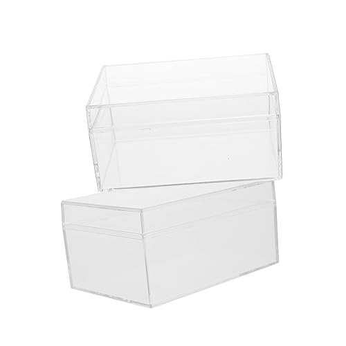 WEKAMOS 2 Stück Poker Karten Box Rechteckige Aufbewahrungsbox Transparent Stabile Karten Organizer Für Kartenspiele Sicherer Schutz Ohne Deckel von WEKAMOS