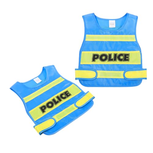 WEKAMOS 2 Stück Polizei Kostüm für Kleinkinder Cosplay Weste für Rollenspiele und Partys und Vielseitiges Outfit für Kreative Spielzeiten von WEKAMOS