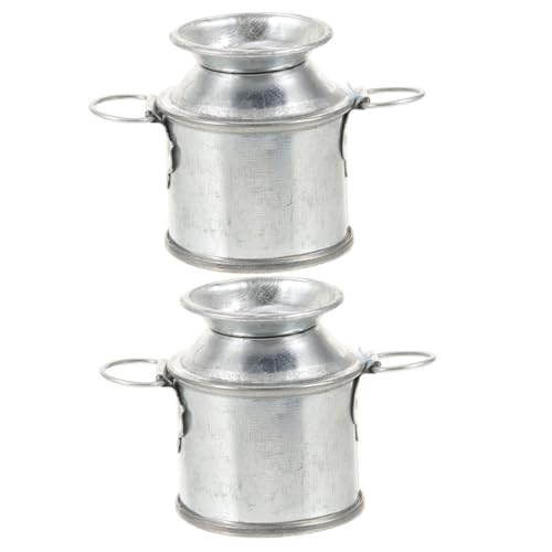 WEKAMOS 2 Stück Puppenhaus Blecheimer Mini Milchkännchen Klein Krug Wohnkultur Winzig Kleine Vase Silver Metall WEKAMOS 2 Stück Puppenhaus Blecheimer Mini Milchkännchen Klein Krug Wohnkultur Winzig Kleine Vase Silver Metall von WEKAMOS