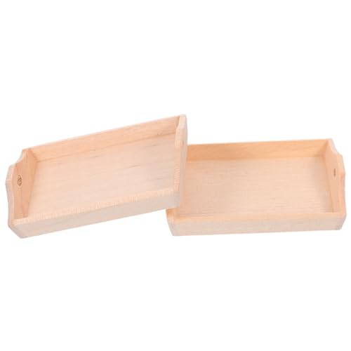 WEKAMOS 2 Stück Puppenhaus Küchenzubehör Brot Servierplatte Stabil Langlebig für Puppenküche und Display von Spielessen von WEKAMOS