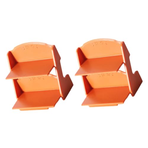 WEKAMOS 2 Stück Puppenhaus Mini-blumenregal Blumentopfstand Miniatur-blumenregal-Modell Mini-blumenständer Mini-hausblumentopfregal Zubehör Für Puppenhausmöbel Mini Möbel Mini-Regal Orange von WEKAMOS