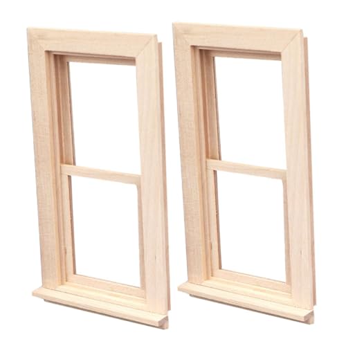 WEKAMOS 1:12 Maßstab Miniatur Puppenhaus Fenster Tür Kit Holz Miniatur Möbel Unbemalt Für Customizati von WEKAMOS
