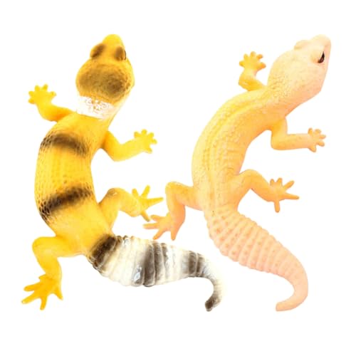 WEKAMOS 2 Stück Realistische Eidechsenfiguren aus Hochwertigem PVC Detailgetreues Simulationstier Leichtes Reptilienmodell für Lernen Dekoration und Kreatives Spiel von WEKAMOS