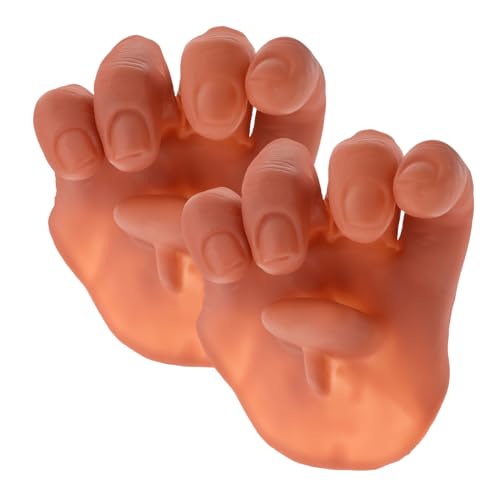 WEKAMOS 2 Stück Requisiten Gefälschte Hände Trick Requisiten Gefälschte Blutige Hand Neuheit Trick Bühnenrequisiten Hand Halloween Requisite Kleine Hände Streich Finger Streich Attrappe von WEKAMOS
