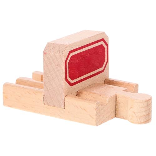 WEKAMOS 2 Stück Teiliges Holz Zugspielzeug Stop Gleis DIY Eisenbahn Zubehör für Stabile Bausteine Fördert Kreativität und Logisches Denken für Individuelle Zugszene von WEKAMOS
