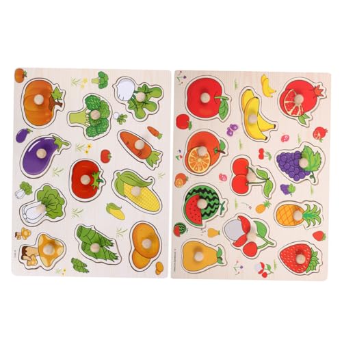 WEKAMOS 2 Stück Teiliges Holzpuzzle mit Obst und Gemüse für Kleinkinder Montessori Lernspielzeug Motorik und Gesunder für Vorschulkinder WEKAMOS 2 Stück Teiliges Holzpuzzle mit Obst und Gemüse für Kleinkinder Montessori Lernspielzeug Motorik und Gesunder für Vorschulkinder von WEKAMOS
