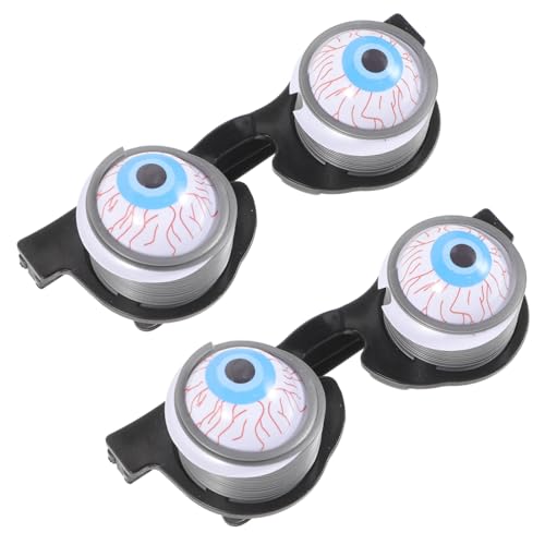 WEKAMOS 2 Stück Teiliges Lustige Augäpfel Brille mit Gruselige Wackelaugen Requisiten für Party Halloween Cosplay und Scherzartikel für Erwachsene von WEKAMOS