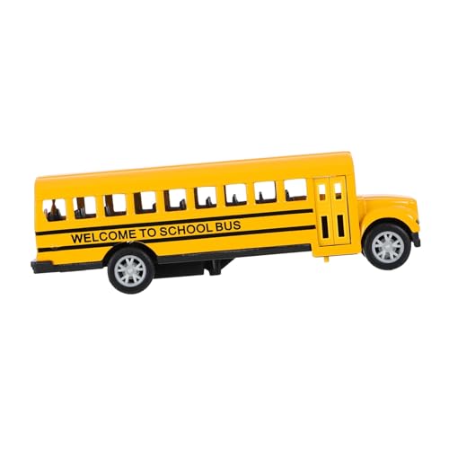 WEKAMOS 2 Stück Teiliges Metall Schulbus für Kleinkinder Jahre Rückziehbarer Bus mit Realistischer Sicherer Legierungsspielzeug für Jungen und Mädchen von WEKAMOS