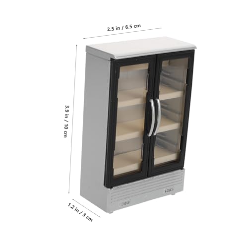 WEKAMOS 2 Stück Teiliges Mini Kühlschrank Doppelter Tür Miniatur Kühlschrank für Puppenhaus Küche Vielseitig für Rollenspiele und Dekoration Robustes Kunststoffmodell für Mädchen von WEKAMOS