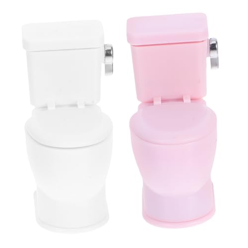 WEKAMOS 2stücke Toilettensitz-Spielzeug Für Puppenhaus Realistische Puppenhaus-dekorationszubehör Winzige Badezimmermöbel Toilettenfigur Für Puppenhaus Badezimmer-modellspielzeug von WEKAMOS