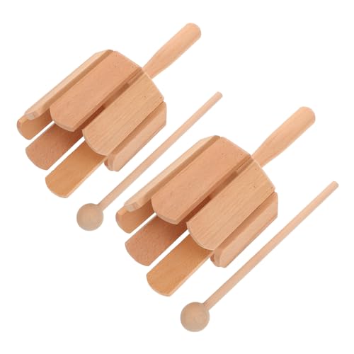 WEKAMOS 2 Stück Teiliges Orff Holz-rhythmusinstrument mit Klang Kindersicheres Percussion Vielseitiges Lerninstrument für Frühe Musikalische und Gruppenaktivitäten von WEKAMOS
