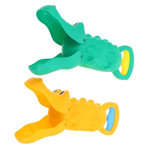 WEKAMOS 2 Stück Teiliges Sandspielzeug Lobster Claw Grabber in Gelb und Grün Leichter Sand und Schneeschaufel Greifer Robustes Outdoor Digger Spiel für Strand Sandkasten Garten und von WEKAMOS