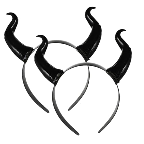 WEKAMOS 2 Stück Teufelshorn Stirnband Teilig Halloween Haarreif Kostüm Accessoire Bequeme Passform für Karneval Party Cosplay von WEKAMOS