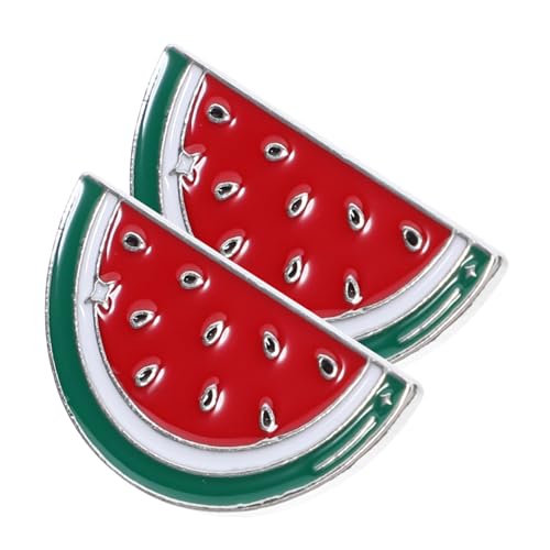 WEKAMOS 2 Stück Wassermelonen-brosche, Lustige Simulationsfrucht-etikettennadel, Stilvolle Anstecknadel Mit Wassermelonenmuster von WEKAMOS