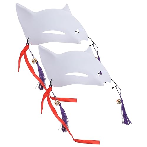 WEKAMOS 2 Stück Weiße PVC Fuchsmasken zum Bemalen DIY Blanko Tiermasken Karneval Halloween Kostüm Zubehör für Erwachsene Cosplay Fasching Party WEKAMOS 2 Stück Weiße PVC Fuchsmasken zum Bemalen DIY Blanko Tiermasken Karneval Halloween Kostüm Zubehör für Erwachsene Cosplay Fasching Party von WEKAMOS