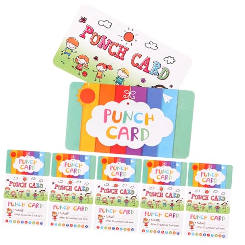 WEKAMOS 20 Blatt Punch Card belohnungssystem Schule Schulbelohnungssystem Karte Anreiz ermutigend schreien motivierend Student Verhalten Größe Etiketten Lehrstütze Lehrmittel Papier von WEKAMOS
