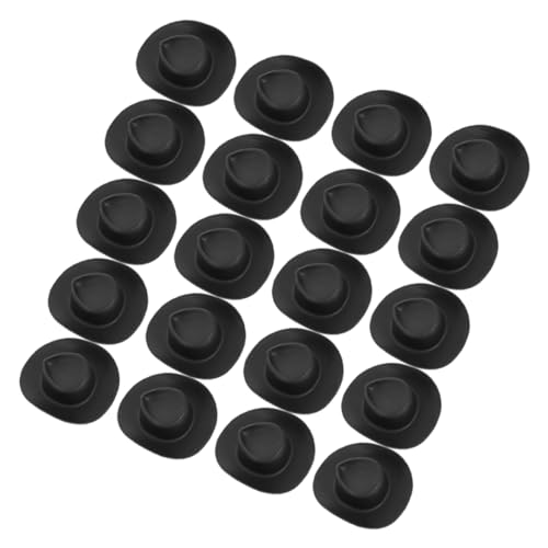 WEKAMOS 20 Stück Cowboyhutspielzeug Haar deko plastiktisch plastikenten Hut für Schmuckherstellung Hut für Rollenspiele Miniatur Rosa zarte kleine Hüte Mini-Cowgirl-Hüte für Getränke Black von WEKAMOS
