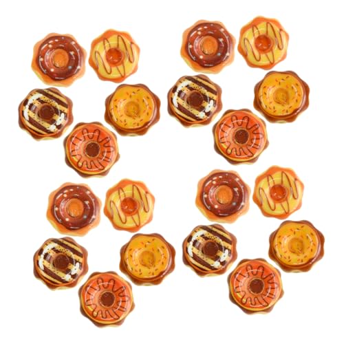 WEKAMOS 20 Stück Donut- süßigkeiten susigkeiten Dollhouse zubehör Puppenhaus-Donuts Mini-Donuts kleine Donut-Verzierung lebensechtes Dessertmodell gefälschter Nachtisch Harz von WEKAMOS