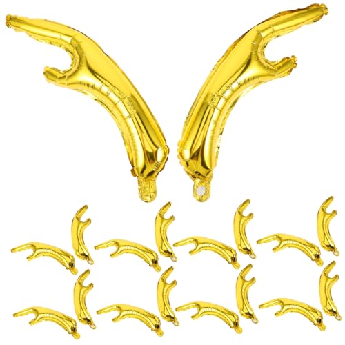 WEKAMOS 20 Stück Goldene Rentier-horn Folienballons Aluminiumbeschichtete Weihnachtsdeko Aufblasbare Hirschgeweih-partyartikel Kreative Foto-requisiten für Kindergeburtstag und von WEKAMOS
