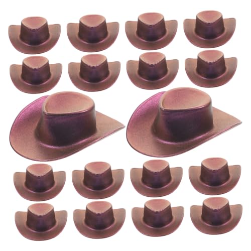 WEKAMOS 20 Stück Mini Cowboyhüte Süße Dekorative Hüte für Puppen Vielseitig Einsetzbare Accessoires für Partys Puppenhäuser und Kreative Projekte von WEKAMOS