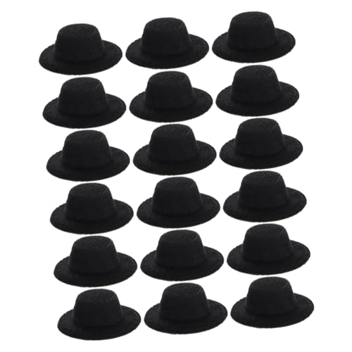 WEKAMOS 20 Stück Mini Jazzhut Puppenhut Mini Hüte Puppenparty Formalhut Puppenzubehör DIY Kleines Puppenhaus Zubehör Hat Schwarzes von WEKAMOS