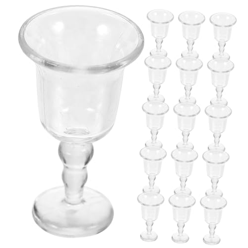 WEKAMOS 20 Stück Mini Weinglas Puppenhaus Puppenhäuser F Miniatur Mini-getränke Mini House Photo Requisiten Dekorative Tassenmodelle Mini Teetasse Mini-wasserbecher Abs von WEKAMOS