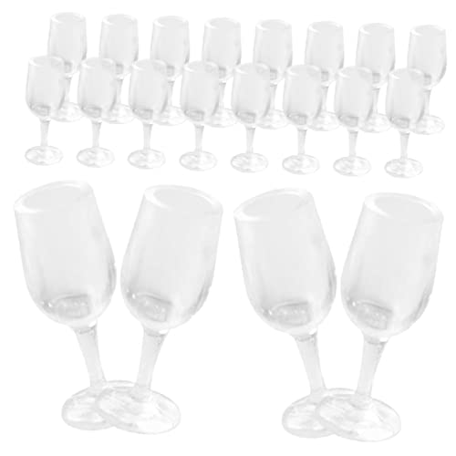 WEKAMOS 20 Stück Mini Weinglas plastikenten plasure dollhaus spielzeughaus dekoringe Mini-Puppenhauszubehör Mini-Hausgläser Mini Weingläser puppenhaus Brille dekorativer Miniaturen Kelch von WEKAMOS