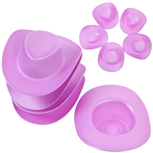 WEKAMOS 20 Stück Mini-cowboyhut Kuhmädchenhut Mini-Hut Cowgirl-Hut Fälschung Cowgirlhut Aus Rosafarbener Cowgirlhut Weiß Kuhhut Hüte Masse Party Winzig Mini-hüte Violett von WEKAMOS