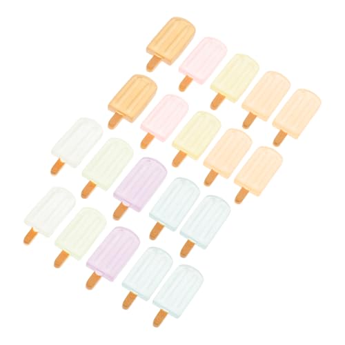 WEKAMOS 20 Stück Miniatur- am Stiel leuchtende eiswürfel Leuchtende Eiscreme DIY Puppenhaus Zubehör Leuchtende Dekoartikel Mini Eiscreme Figuren Harz-Charme Flatback-Anhänger von WEKAMOS