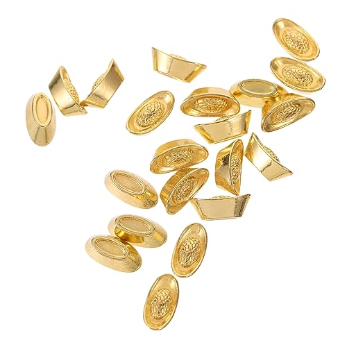 WEKAMOS 20 Stück -Modell licht an Leve Szenenaccessoires EIN Gold Barren Ornamente Miniatur- Puppenhausverzierung Requisiten für das Szenenlayout Papier Golden von WEKAMOS