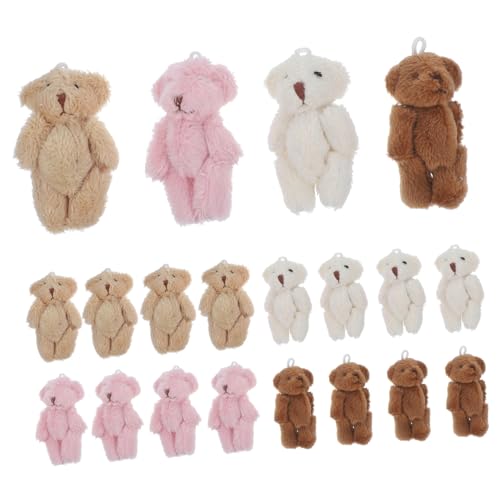 WEKAMOS 20 Stück Plüschtiere Schlüsselanhänger DIY Bastel Zubehör Mehrfarbige Kuscheltiere für Taschen Hochzeiten Partys und Bastelprojekte von WEKAMOS