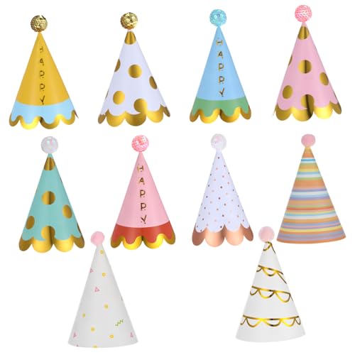 WEKAMOS 20 Stück Teiliges Bunte Partyhüte aus Papier für Erwachsene Geburtstagskegel zum Feiern Vielseitige Partydekoration für Innen Außenbereiche Einfach zu Verteilen Einzigartiges von WEKAMOS